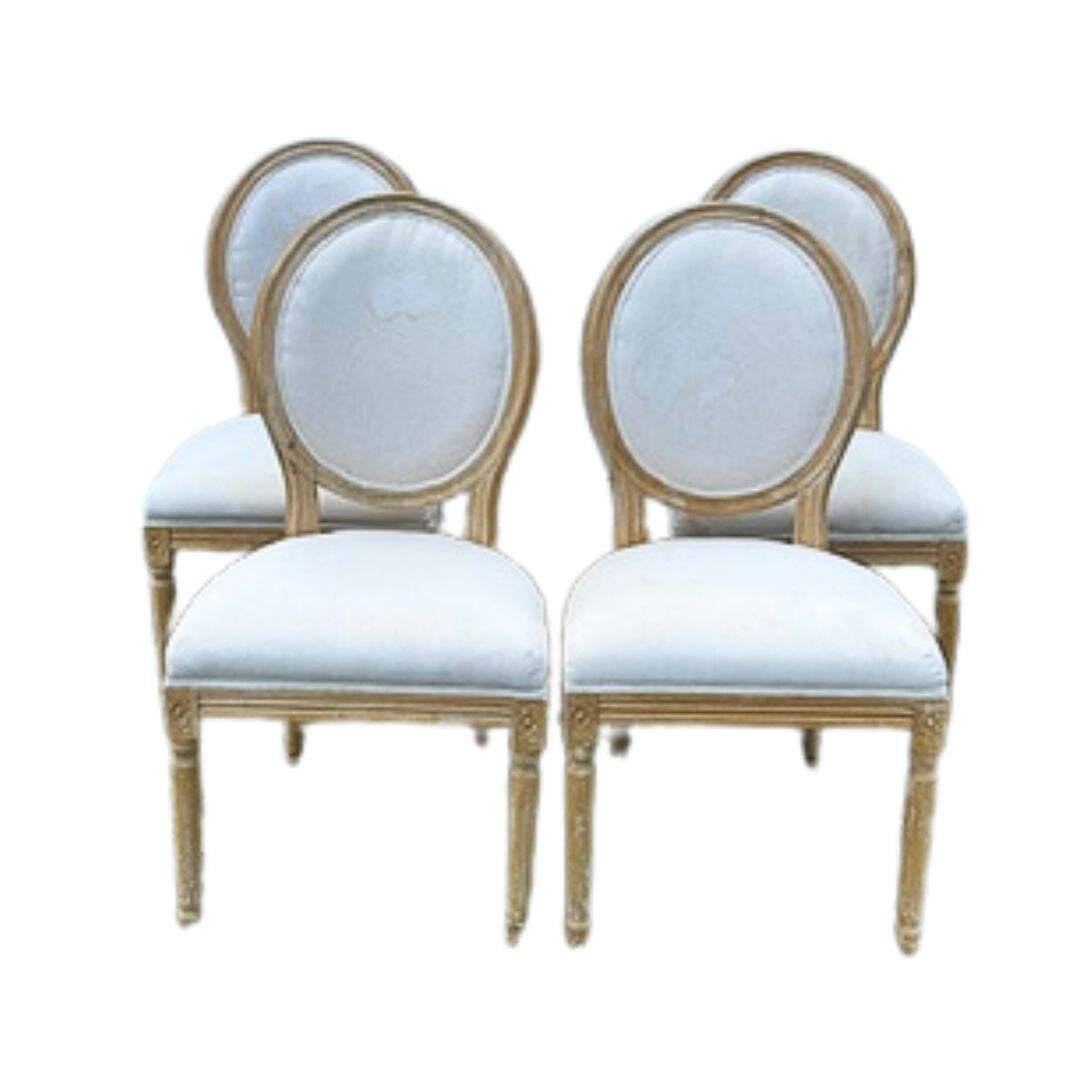 Set of 4 Restoration Hardware chairs, unfinished