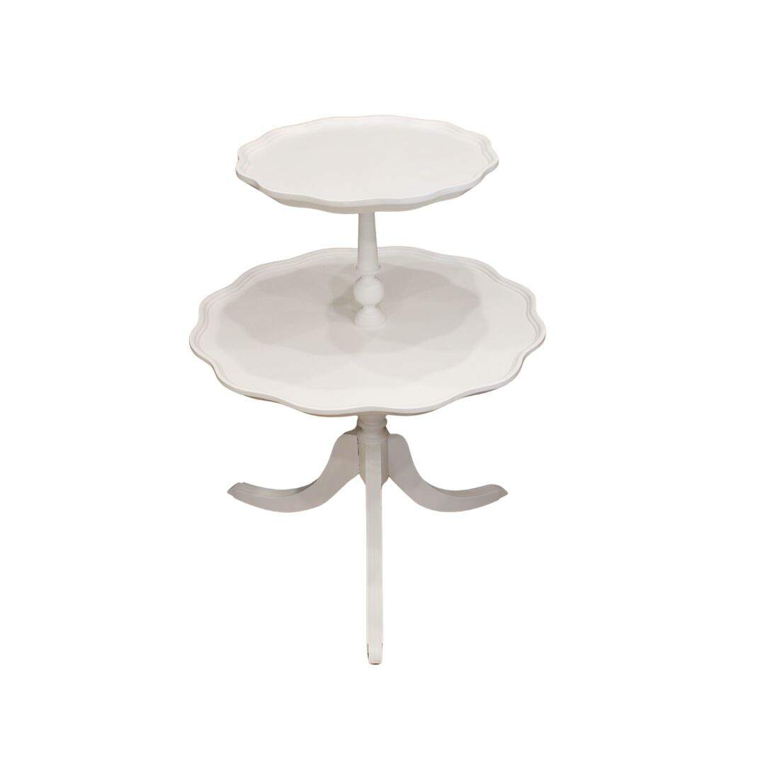 2 tiered pedestal side table