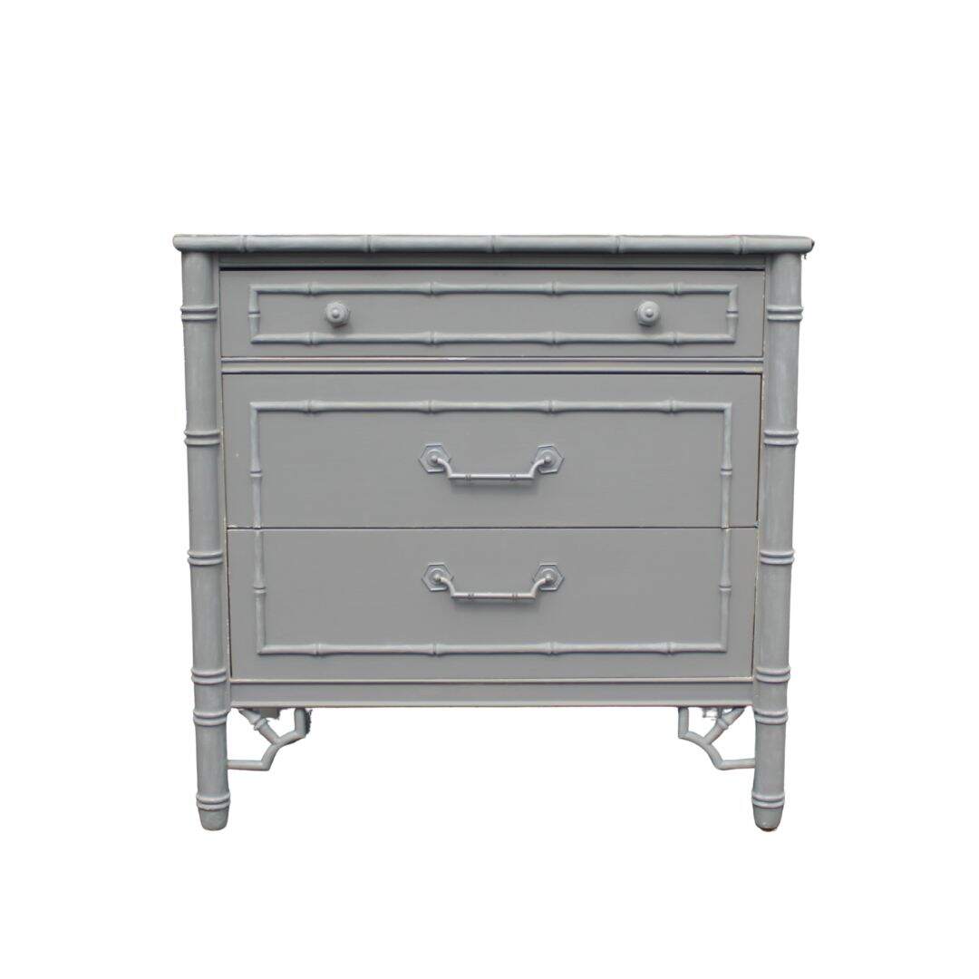 Small faux bamboo 3 drawer chest, unfinished