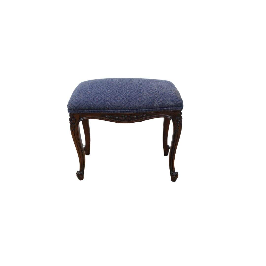 Stool with carved legs, unfinished