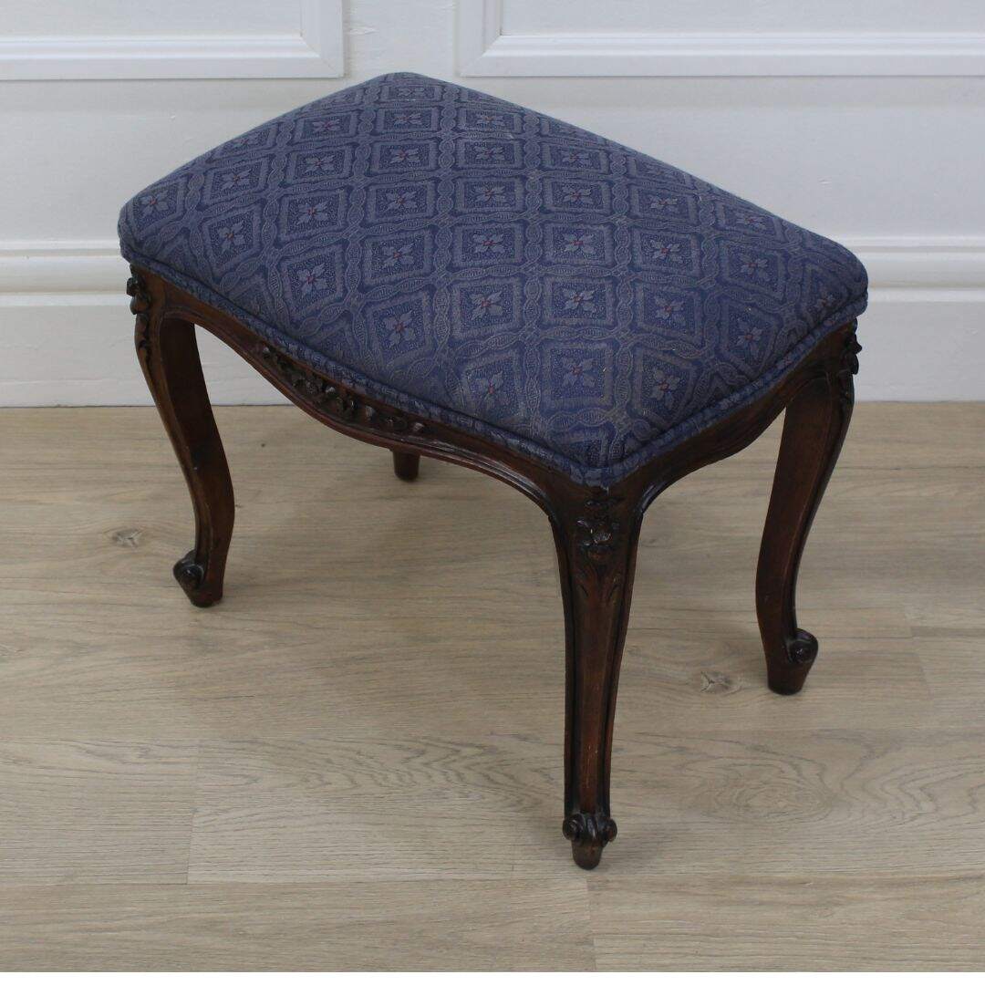 Stool with carved legs, unfinished