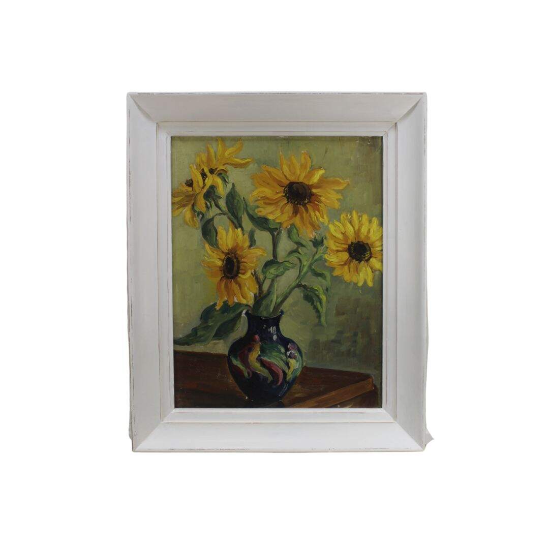 vintage sunflower painting