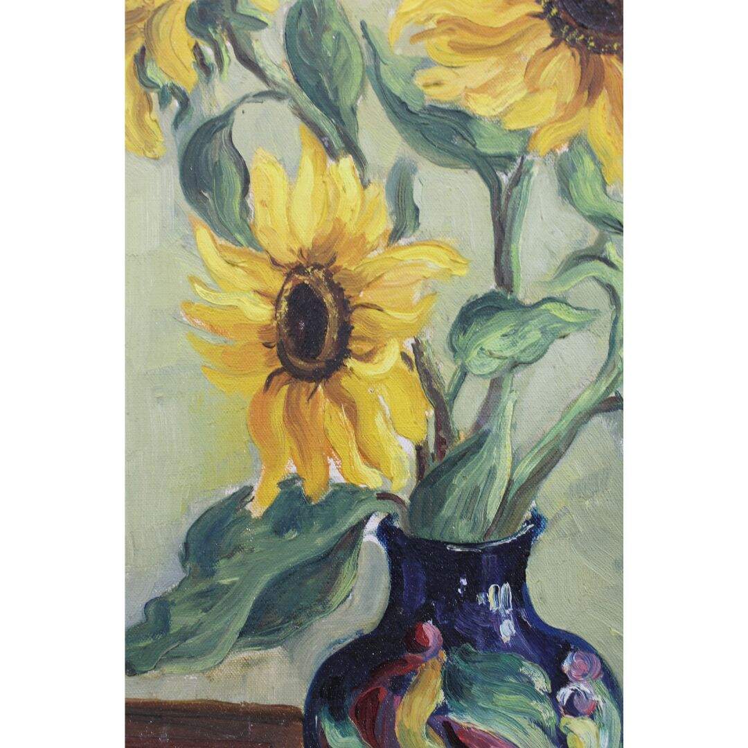 vintage sunflower painting