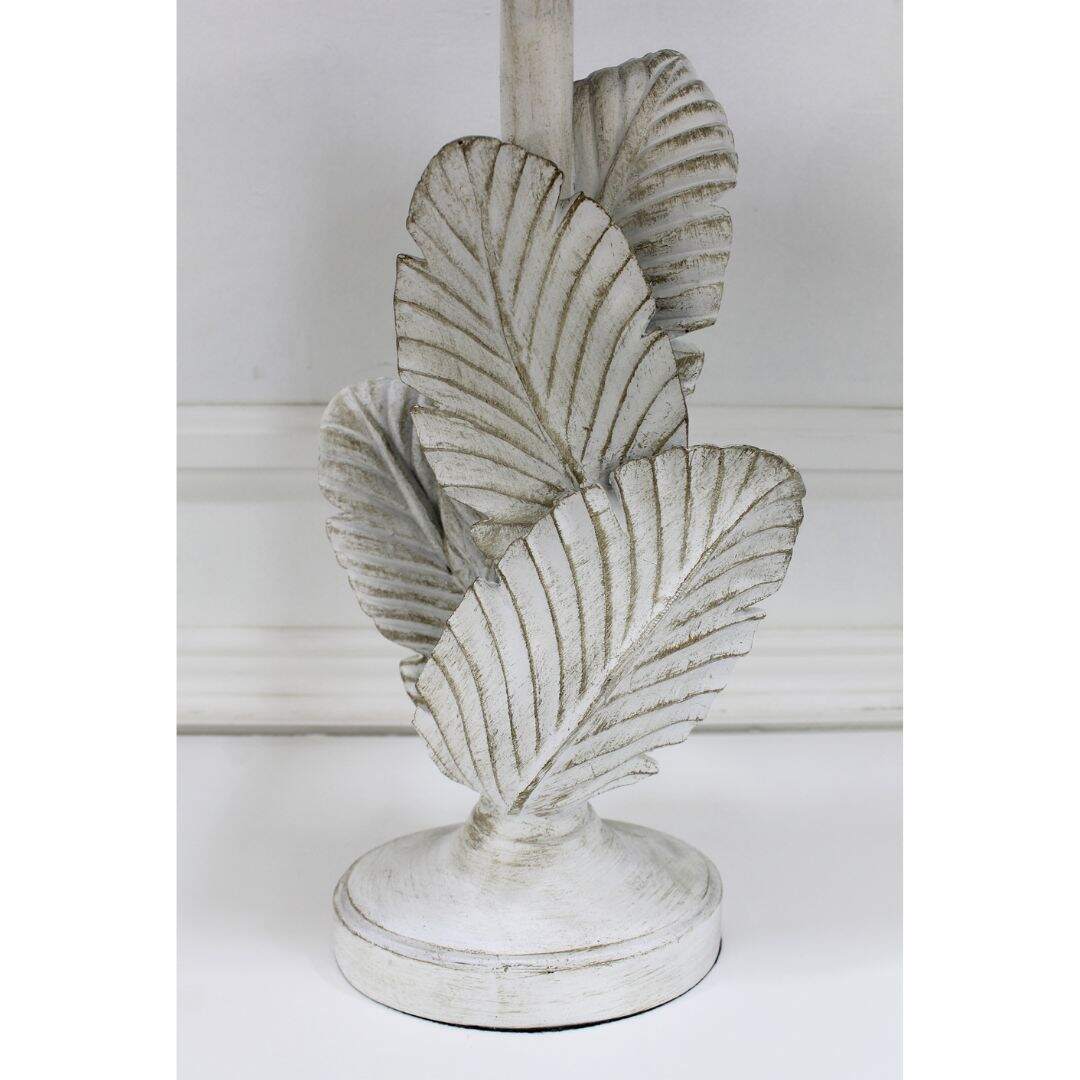 Palm leaf table lamp with rectangular shade