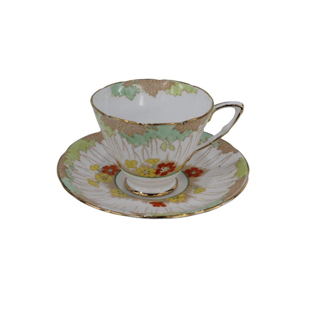 Teacup with stylized flowers