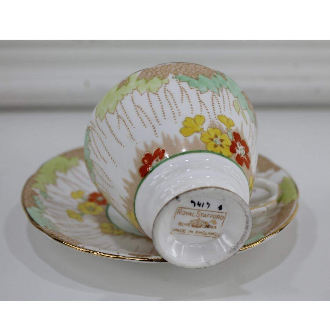 Teacup with stylized flowers