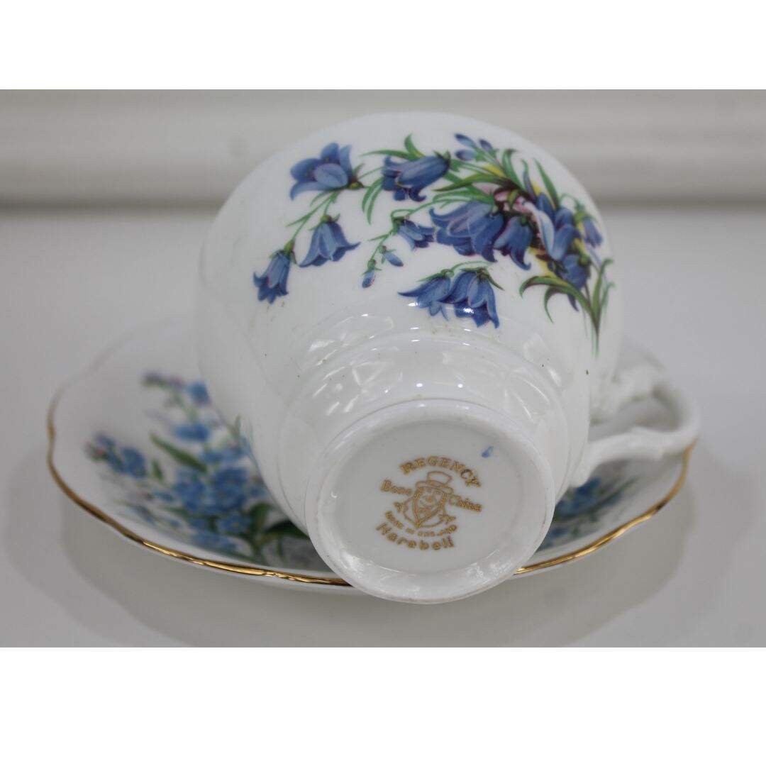 teacup with bluebells