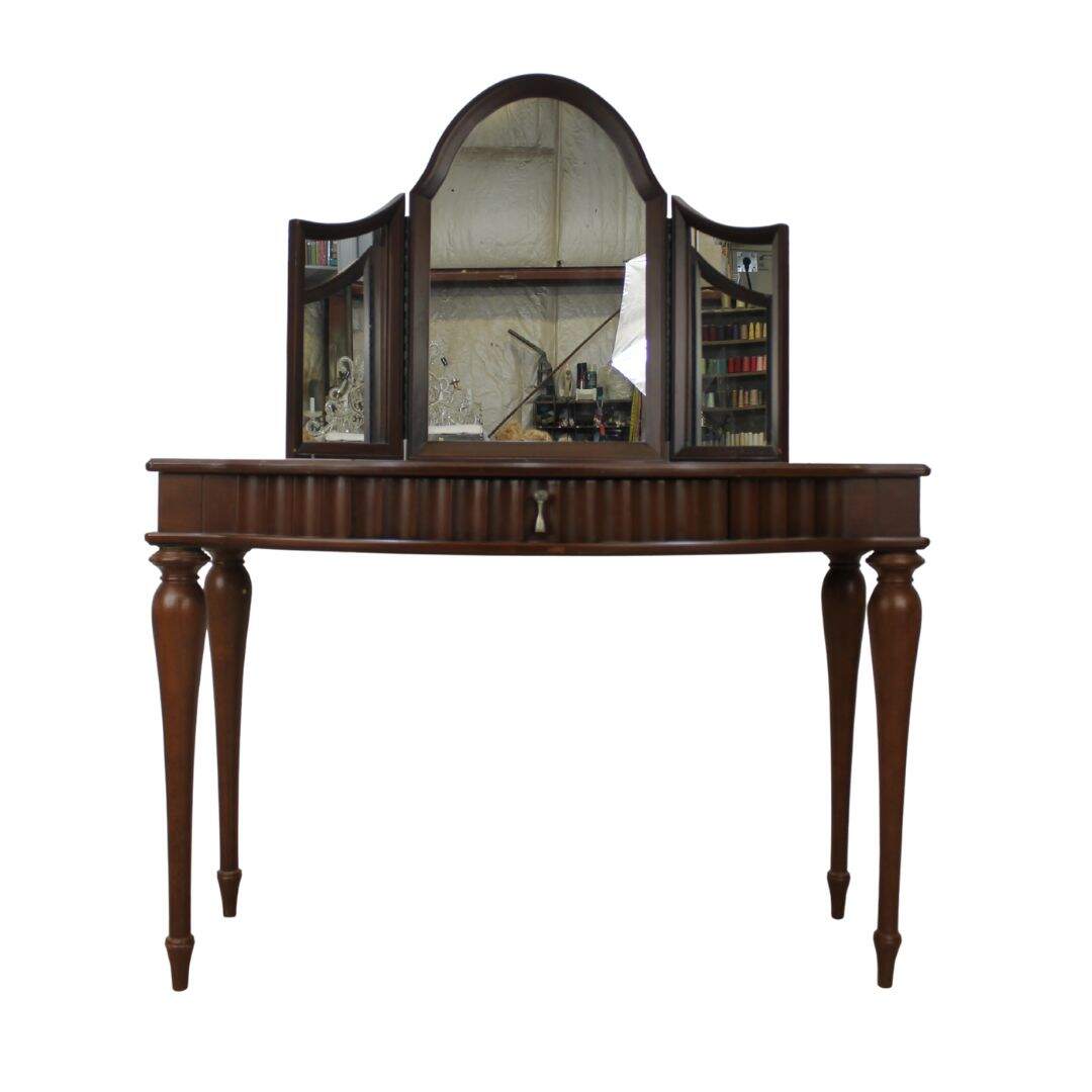 vanity with 3 part mirror, unpainted