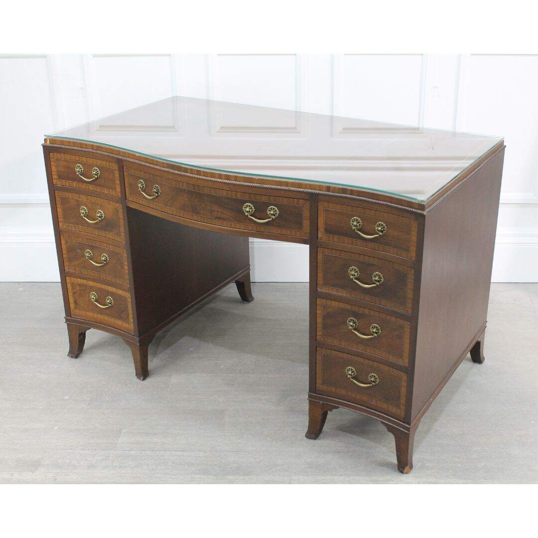 leather topped executive desk, unpainted