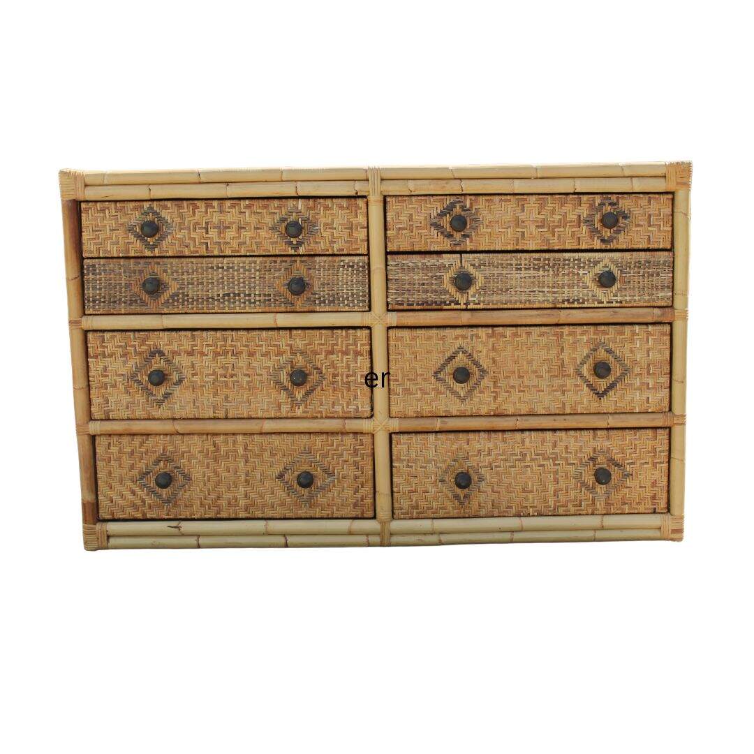 Bamboo and rattan 6 drawer dresser