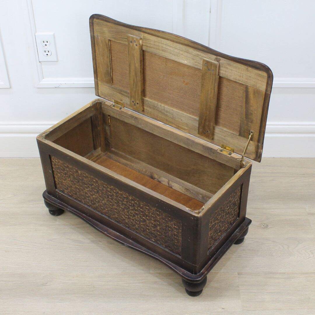 wood and rattan trunk