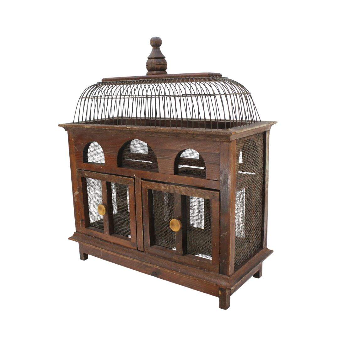 Wood and wire bookcase