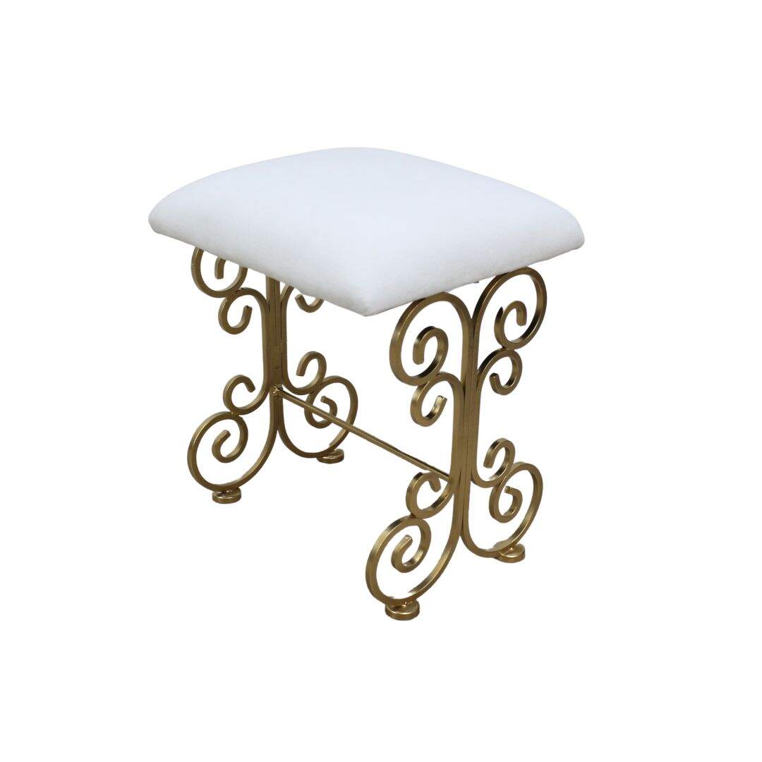 wrought iron gold stool