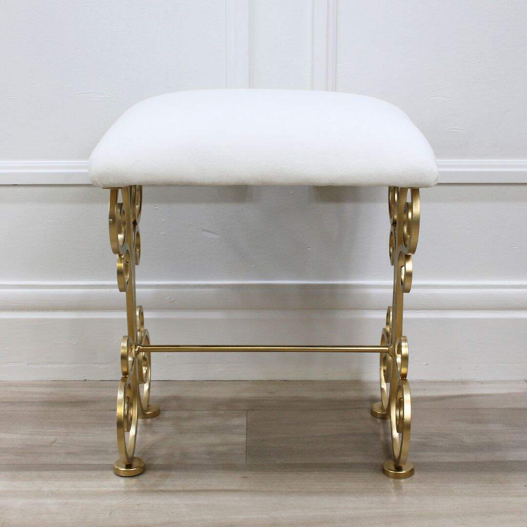 wrought iron gold stool