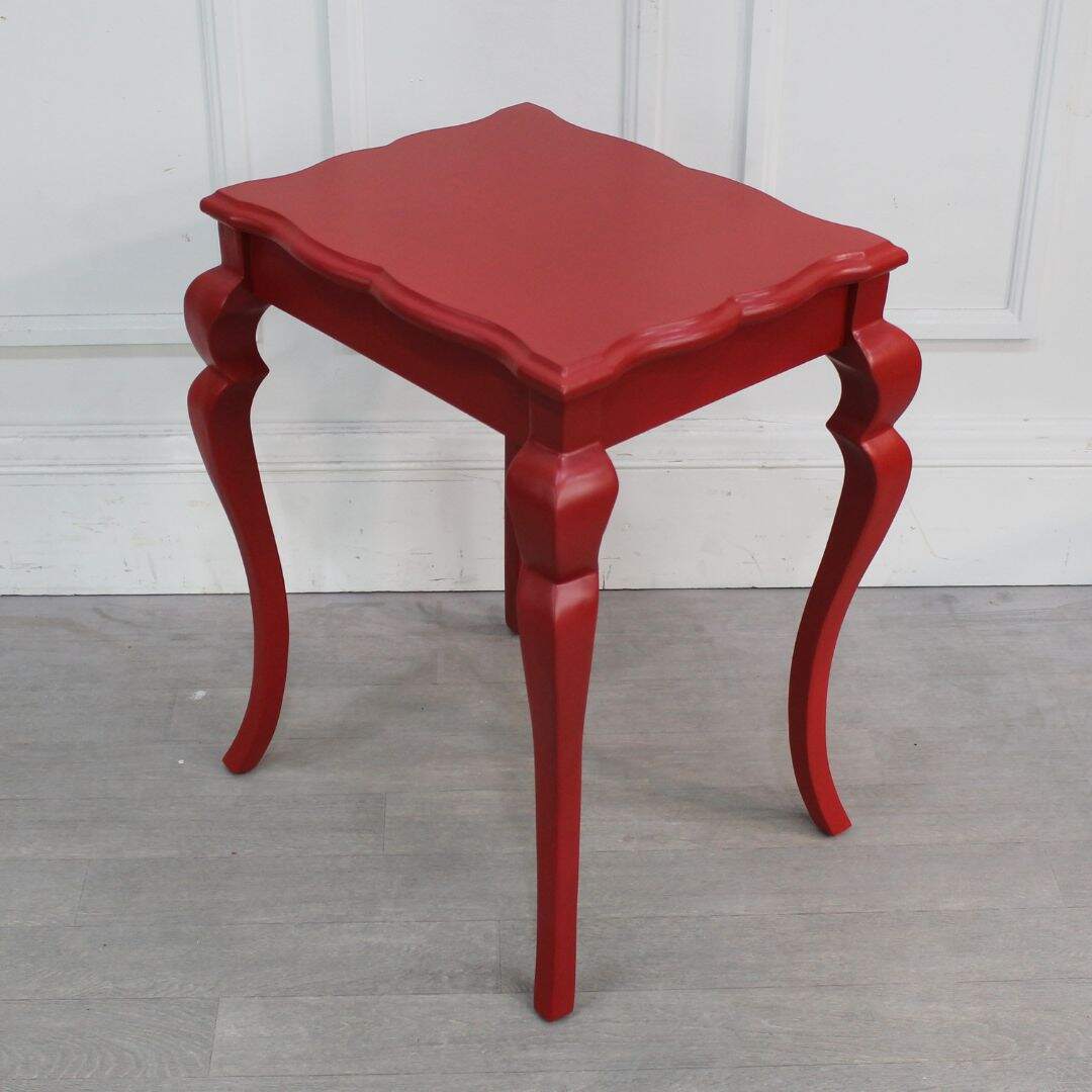 Pair of red side tables