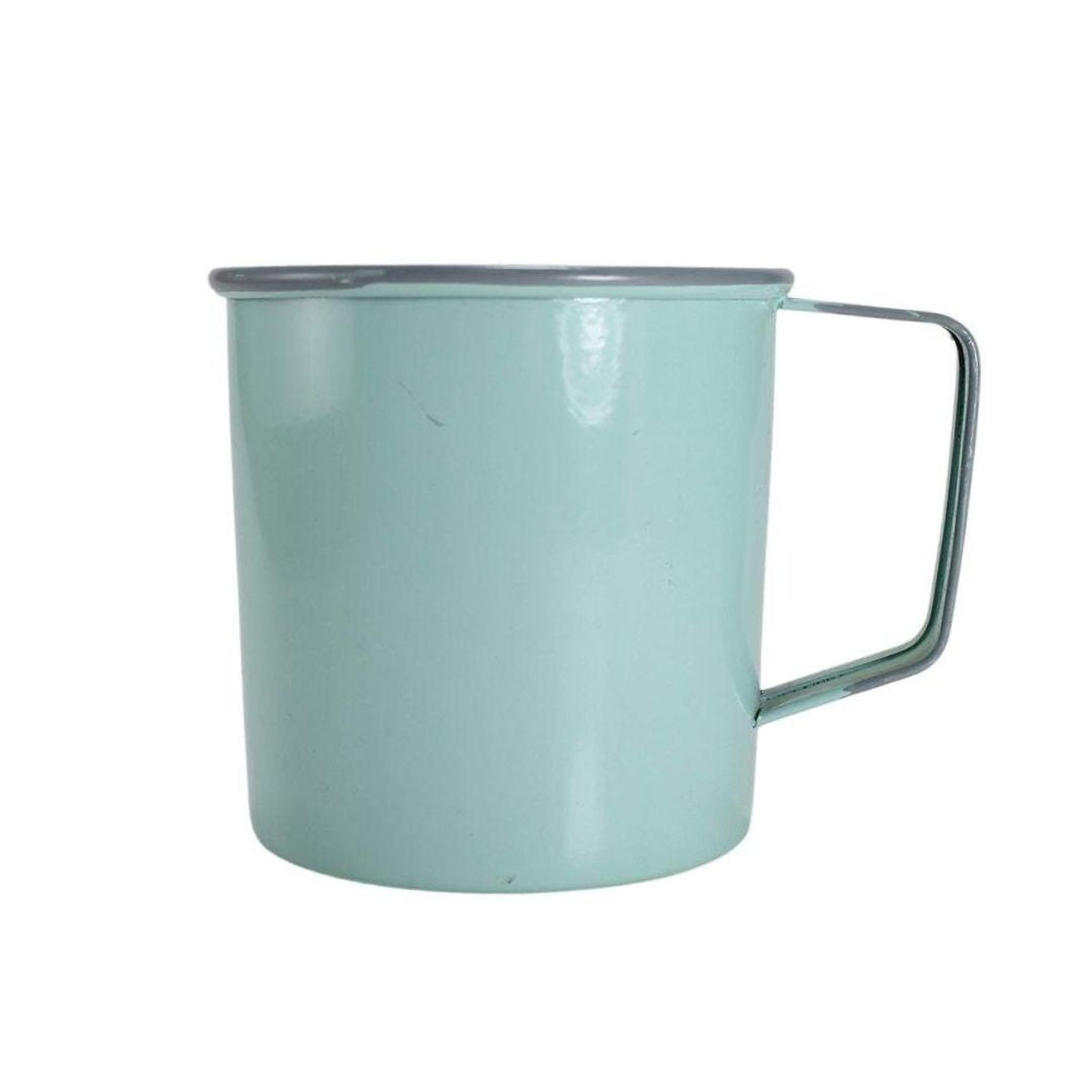 Green/blue enamel mug