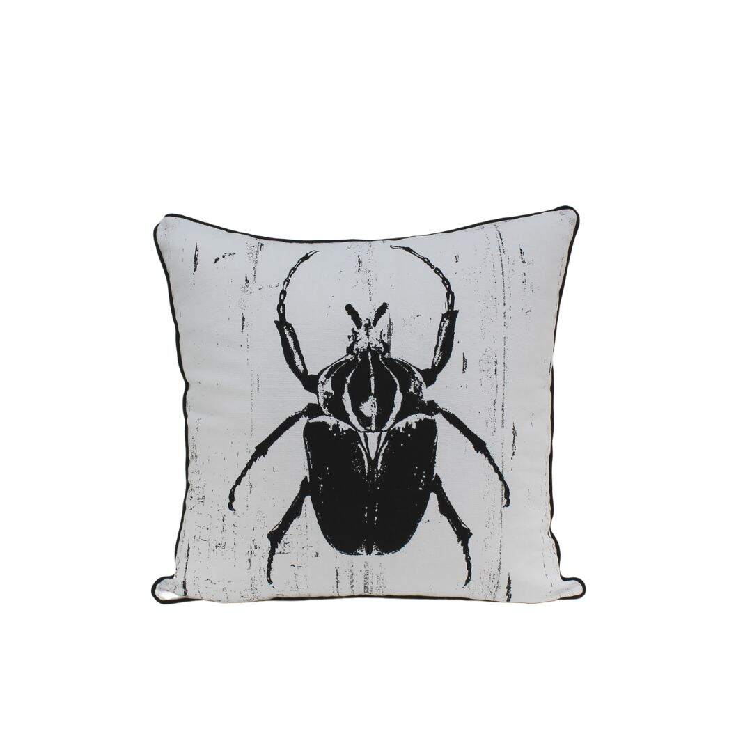 Black and white scarab pillow