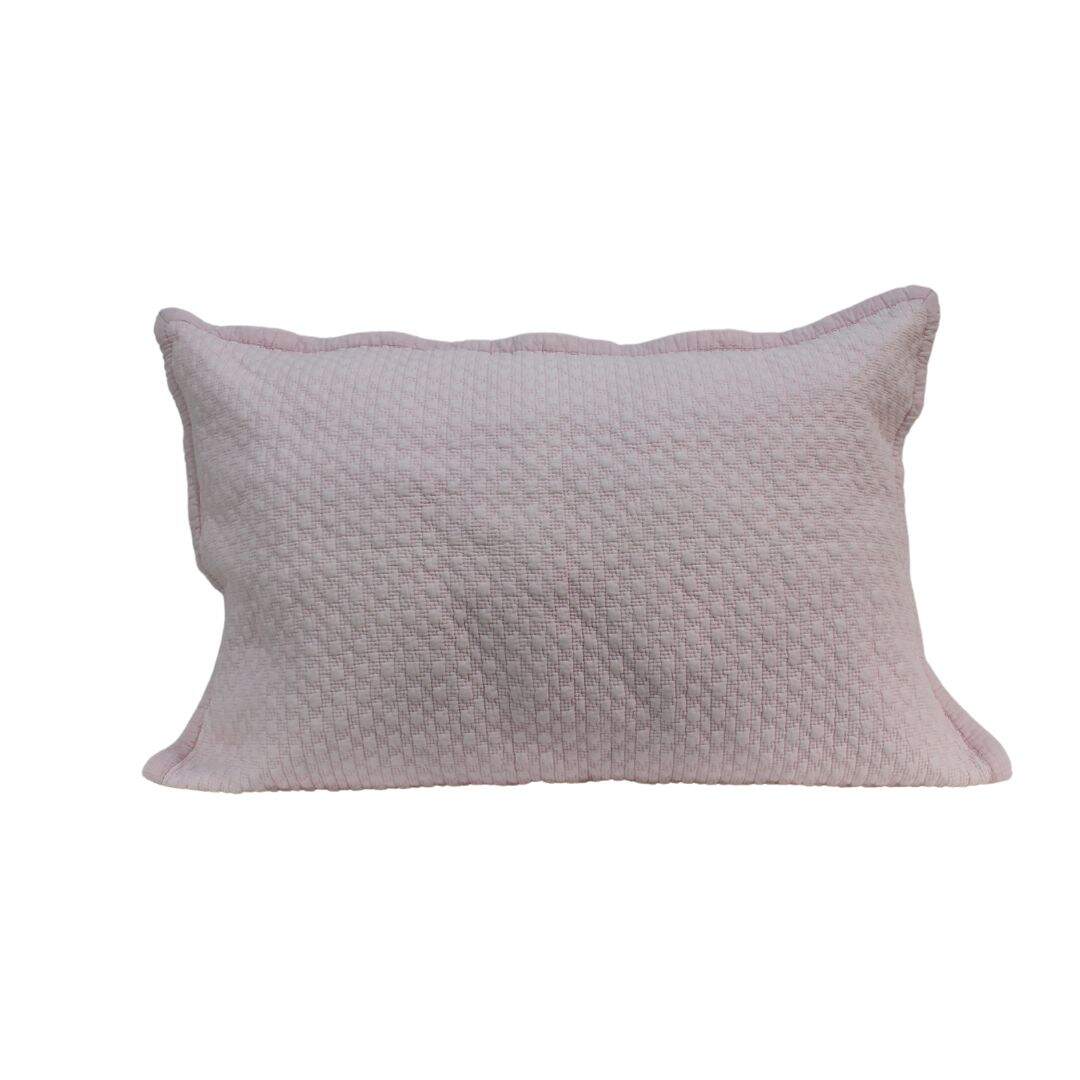 Pink quilted pillow sham