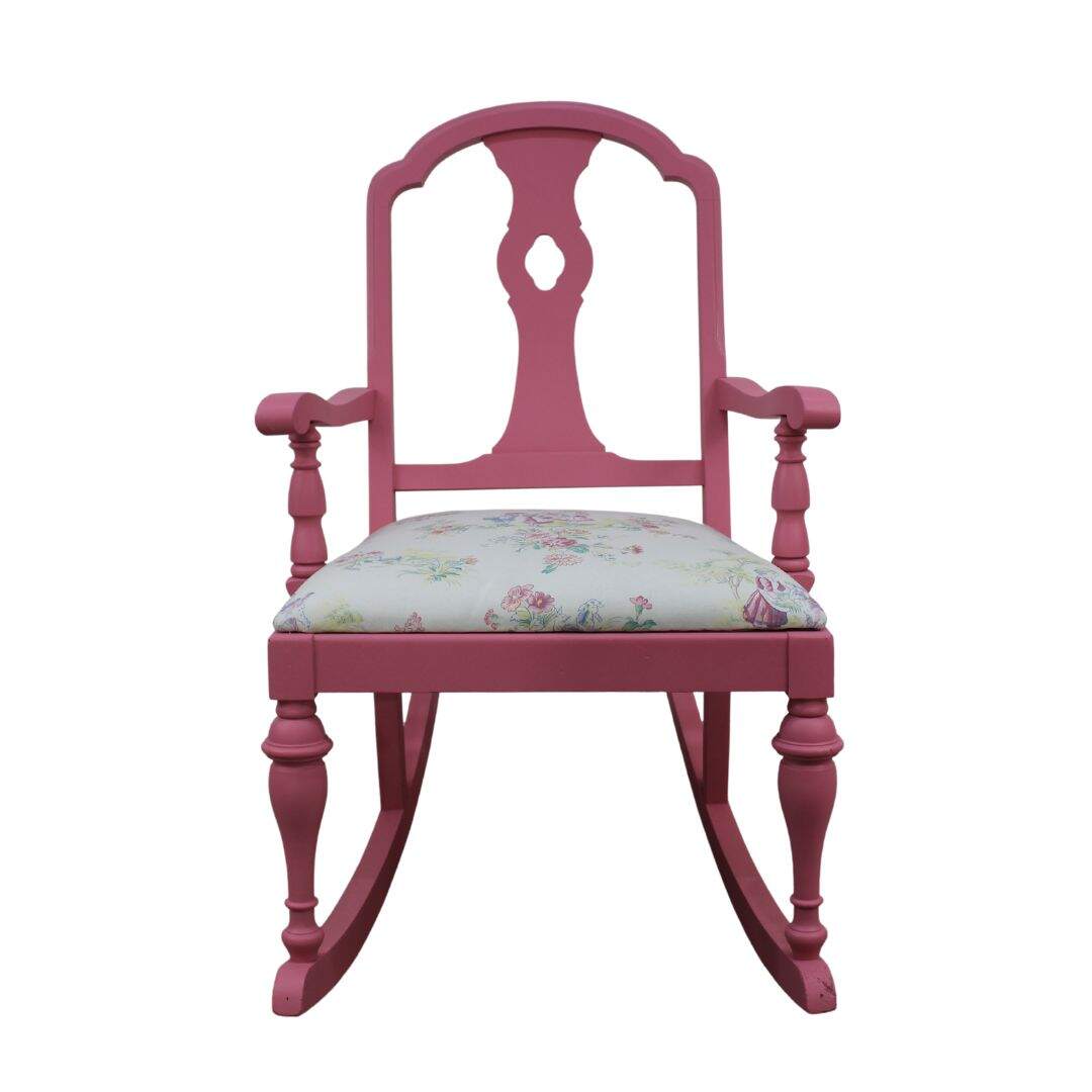 Child sized pink rocking chair