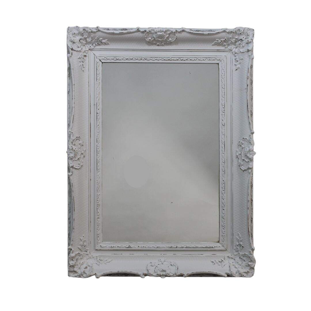 Rectangular mirror with antique frame