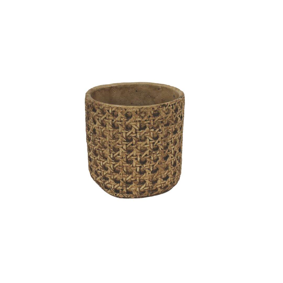 Resin caned look plant pot, small