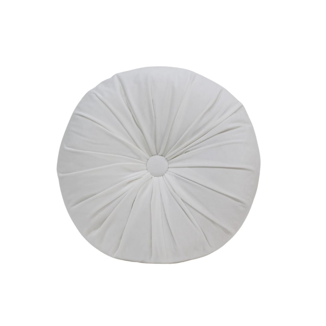 round white velvet throw pillow