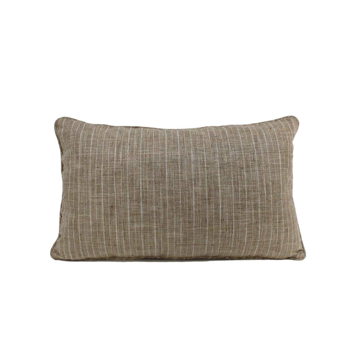 Wheat coloured linen pillow with stripe