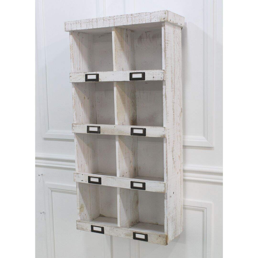 Wooden wall mount cabinet with cubbies